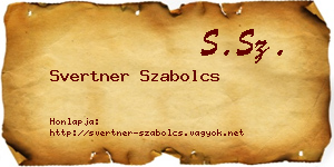 Svertner Szabolcs névjegykártya